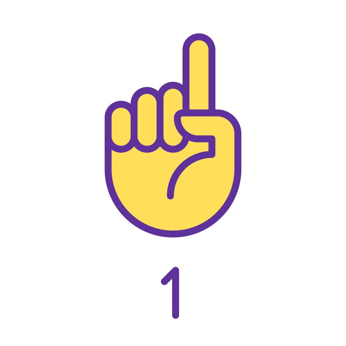 chiffre un en asl icon