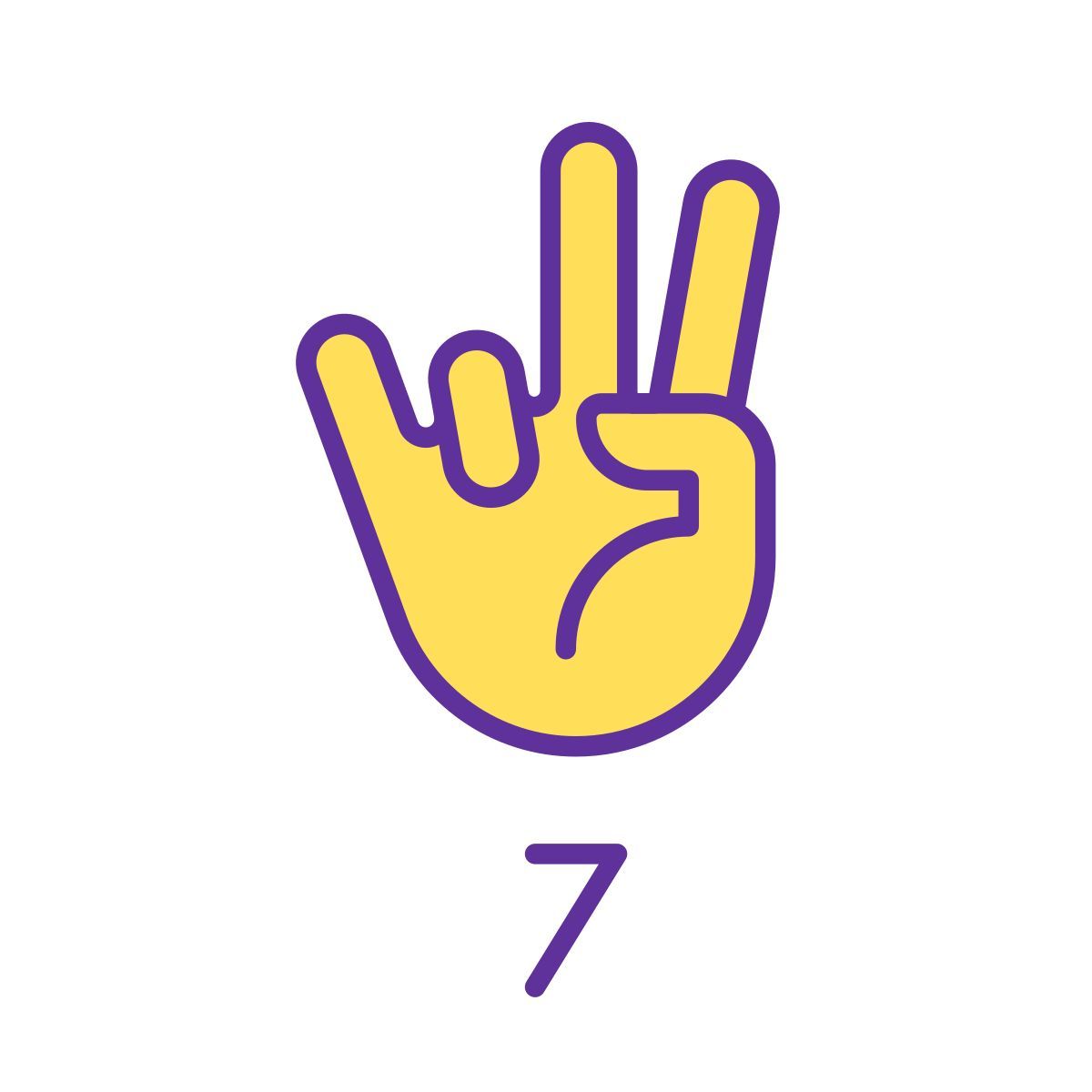 dígito sete em asl icon