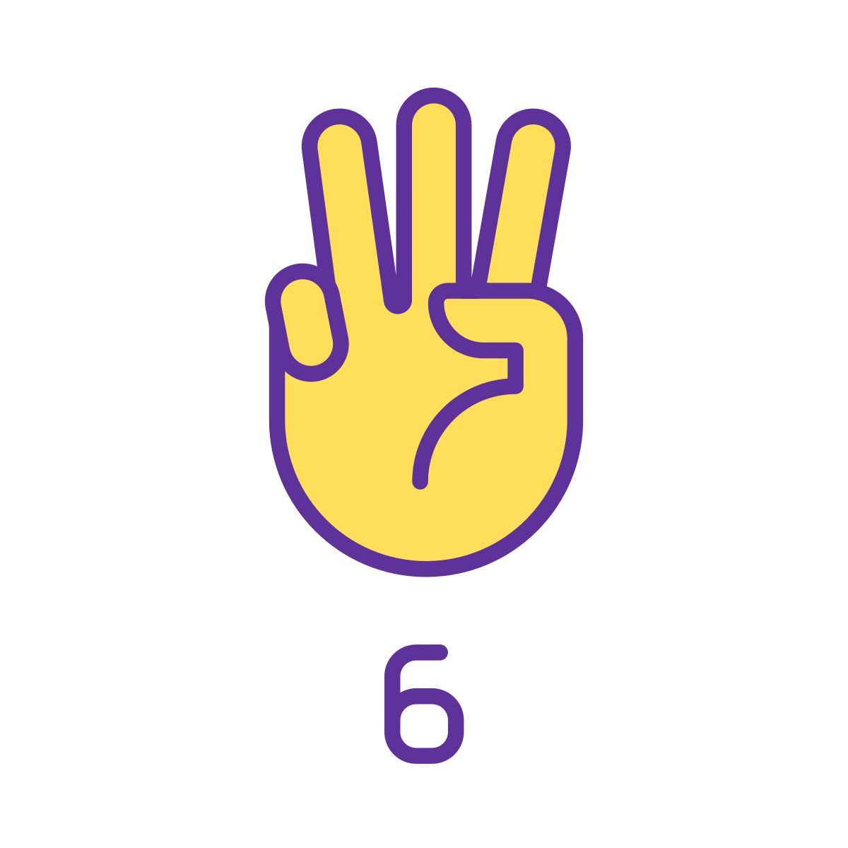 dígito seis em asl icon