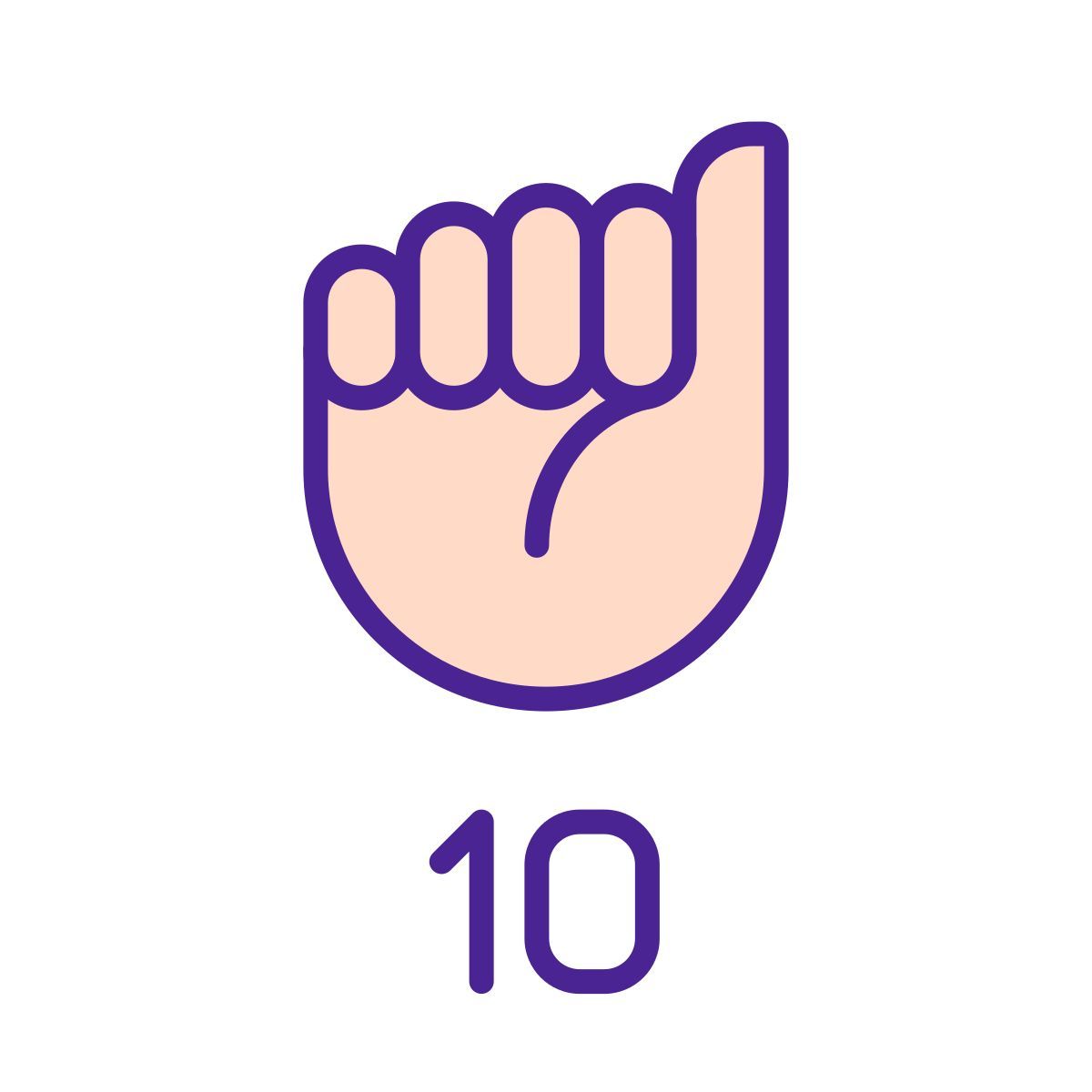 digit ten in asl icon