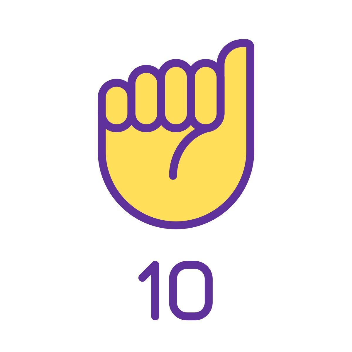 ASL 中的数字十 icon