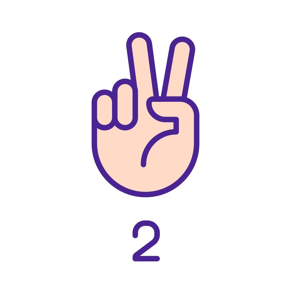 dígito dos en asl icon