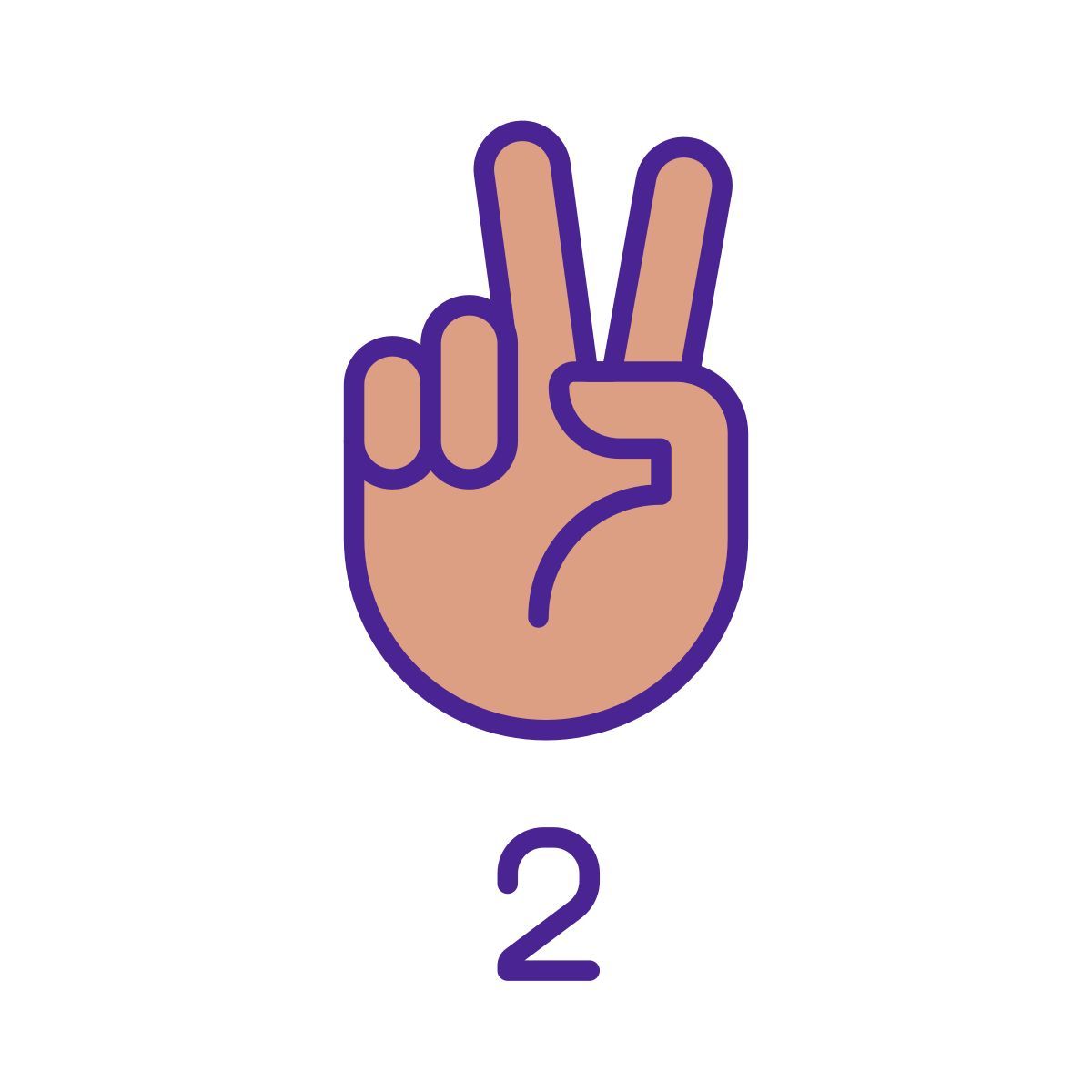 dígito dos en asl icon