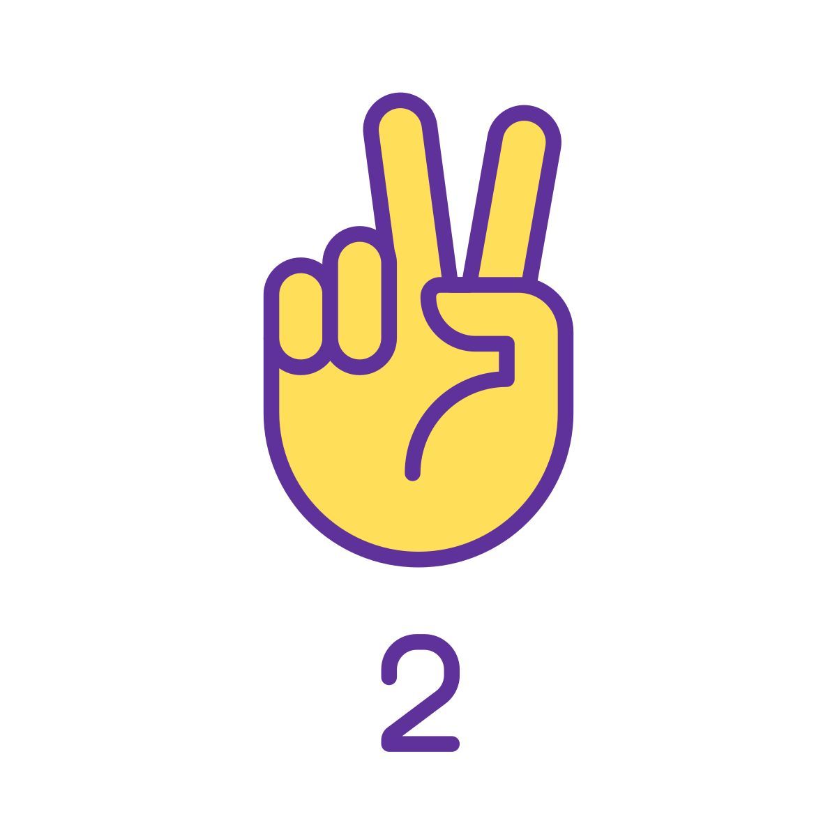 Dígito dos en ASL icon
