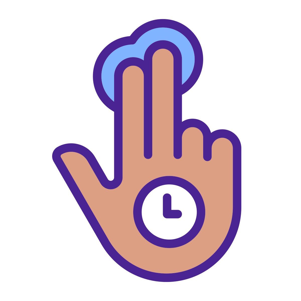 double finger holding gesture icon