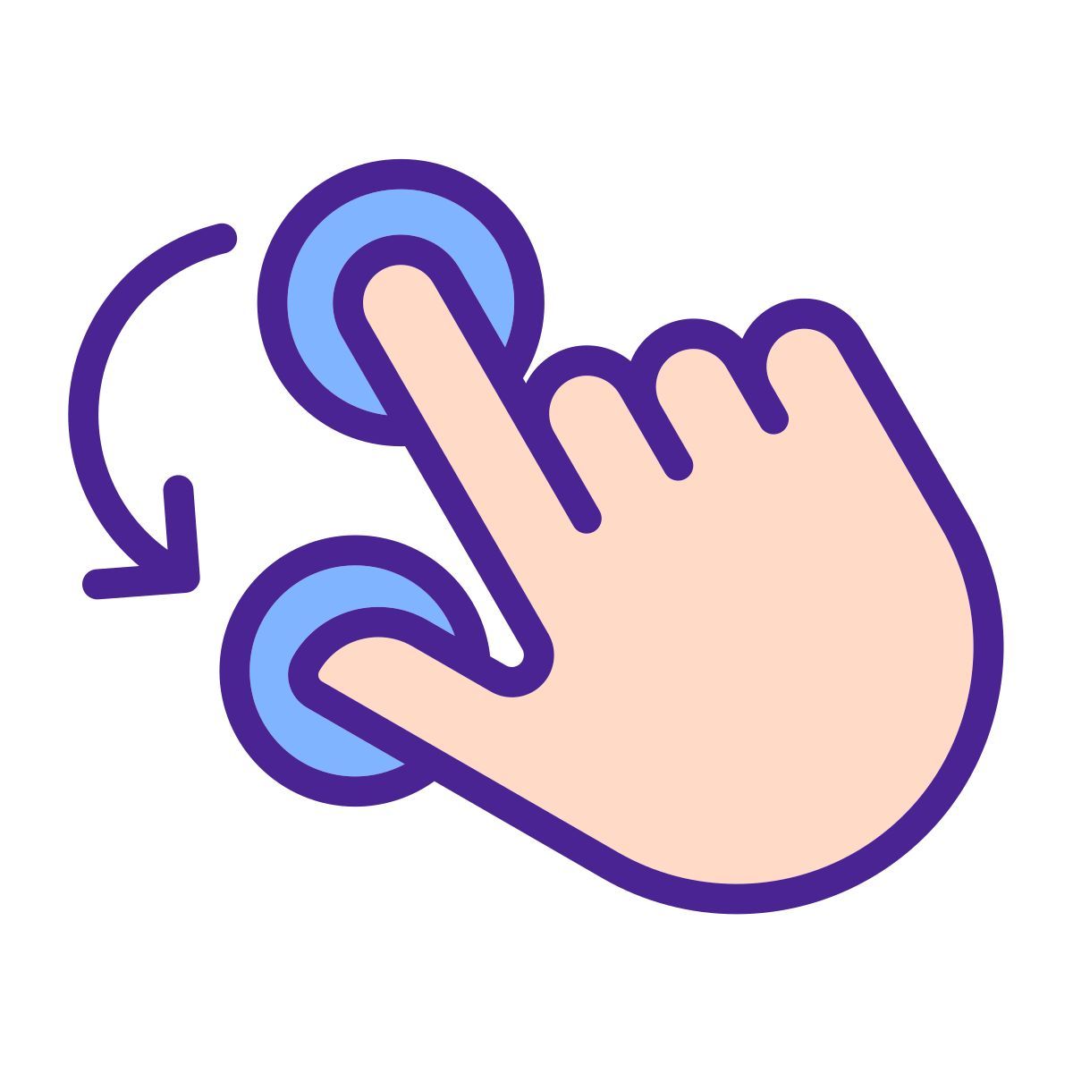 double finger rotation icon