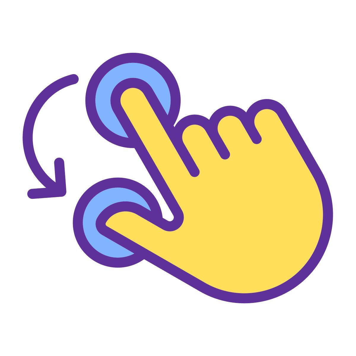 double finger rotation icon