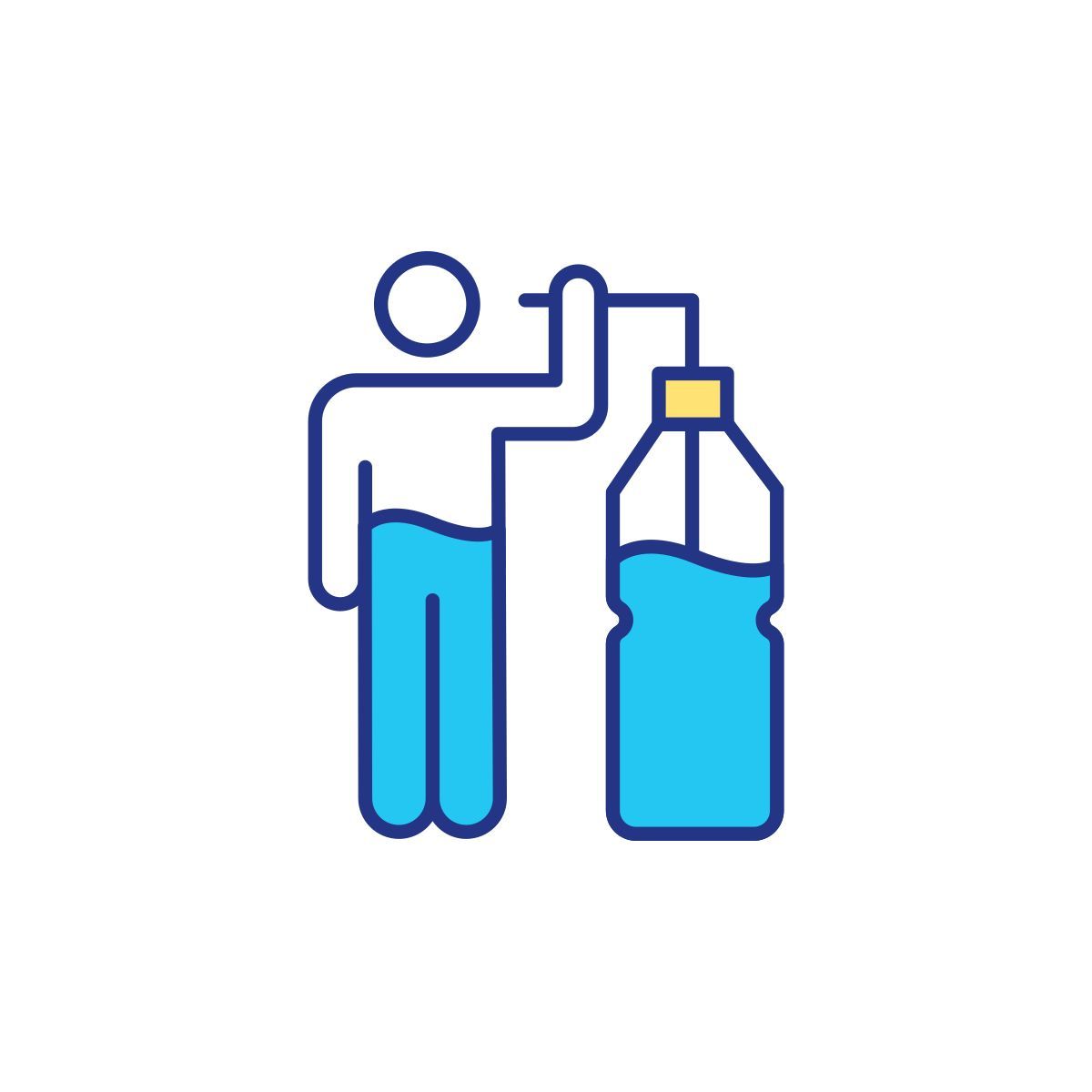 drinking huge amount of water icon