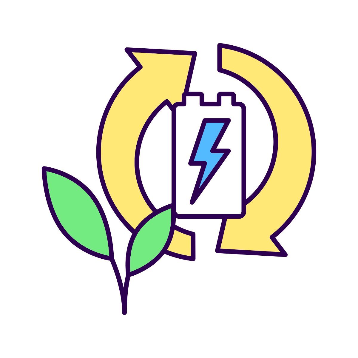 eco battery recycling icon