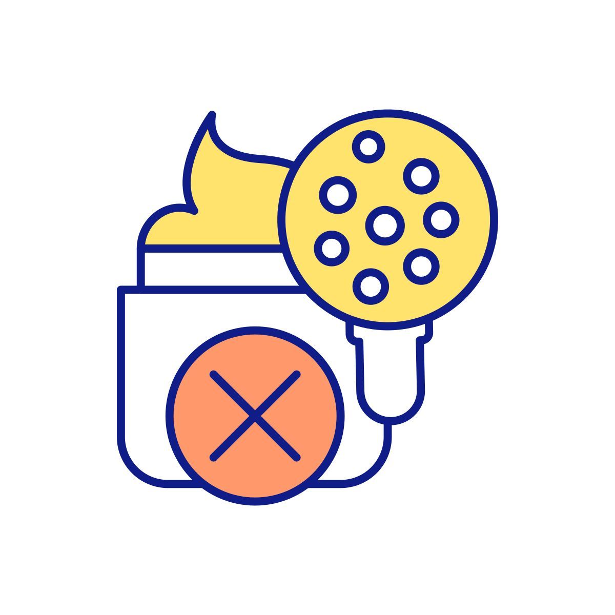 environmental pollution with microplastic particles icon