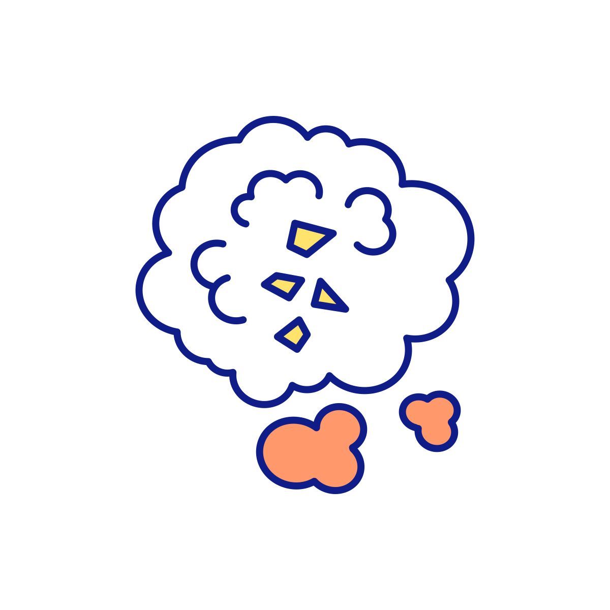 environmental pollution with microplastic particles icon