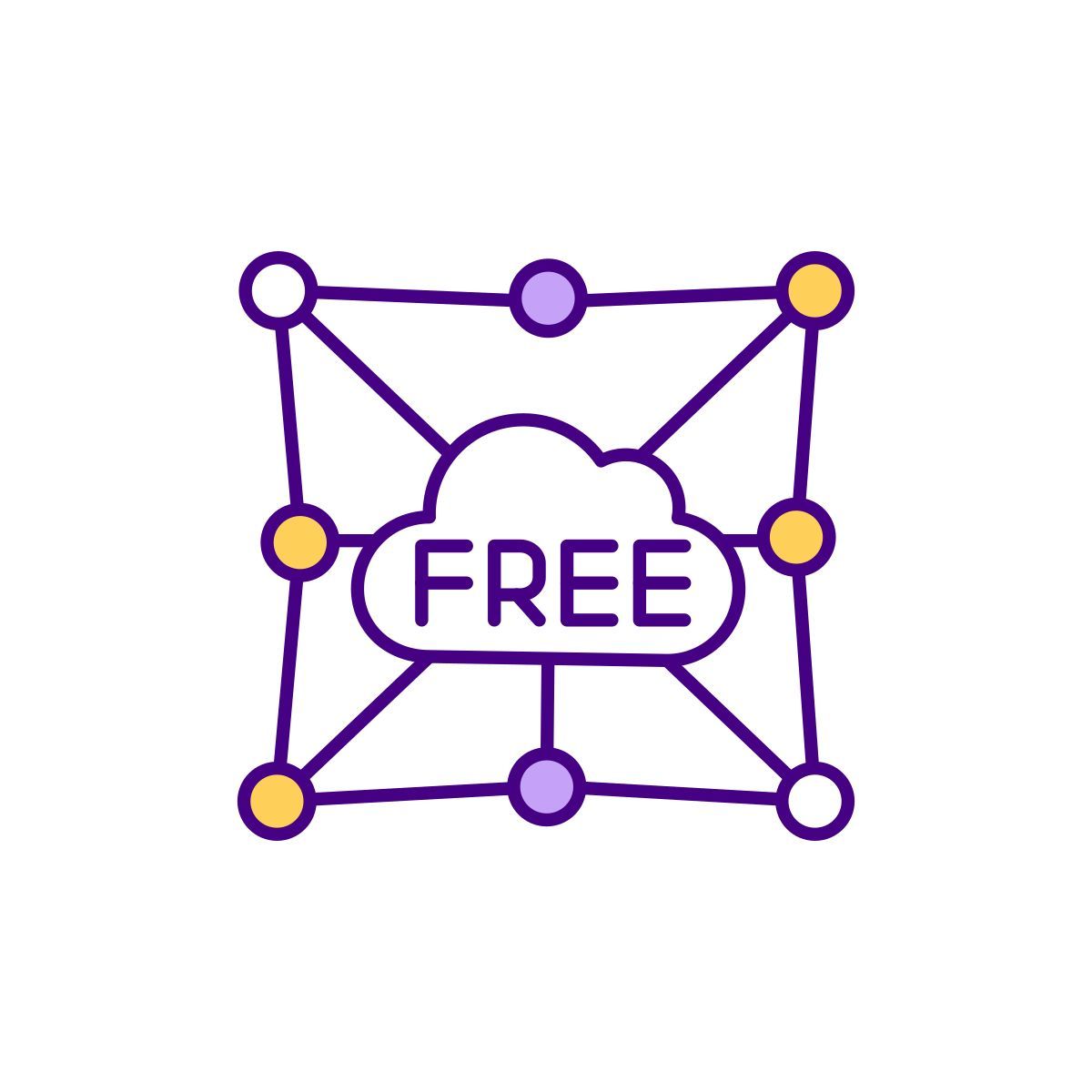 free cloud computing usage icon