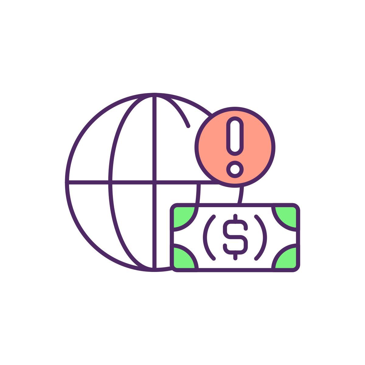 global financial problem icon