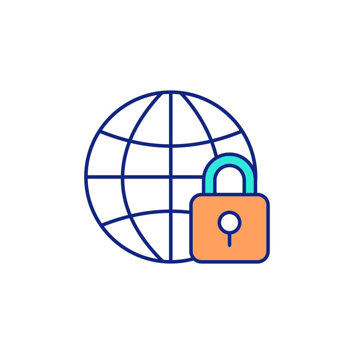 globe and padlock icon