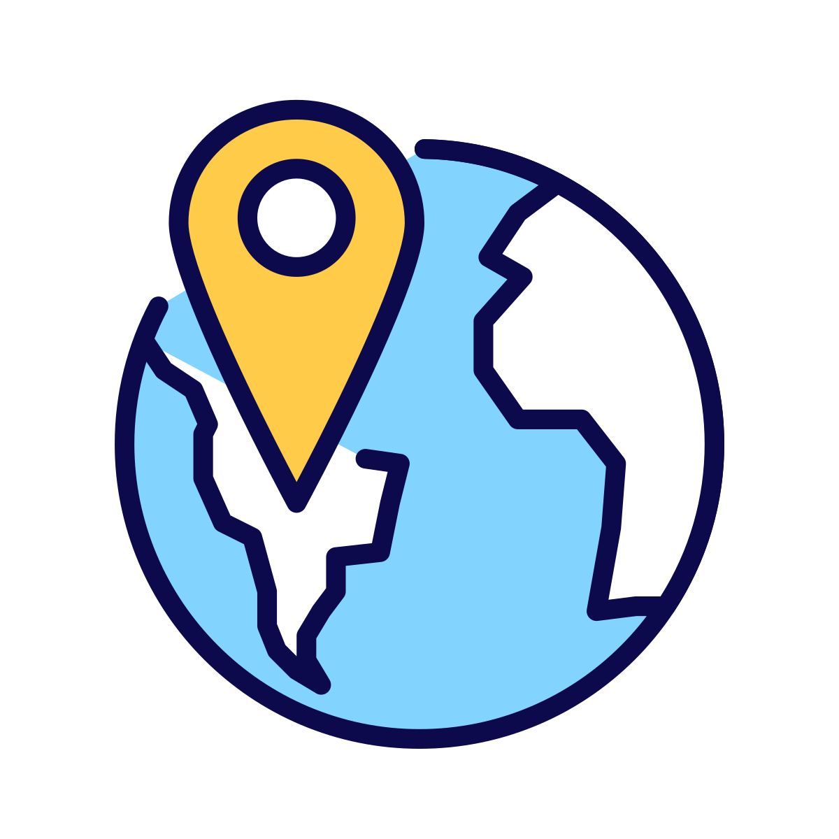 globe with pin icon