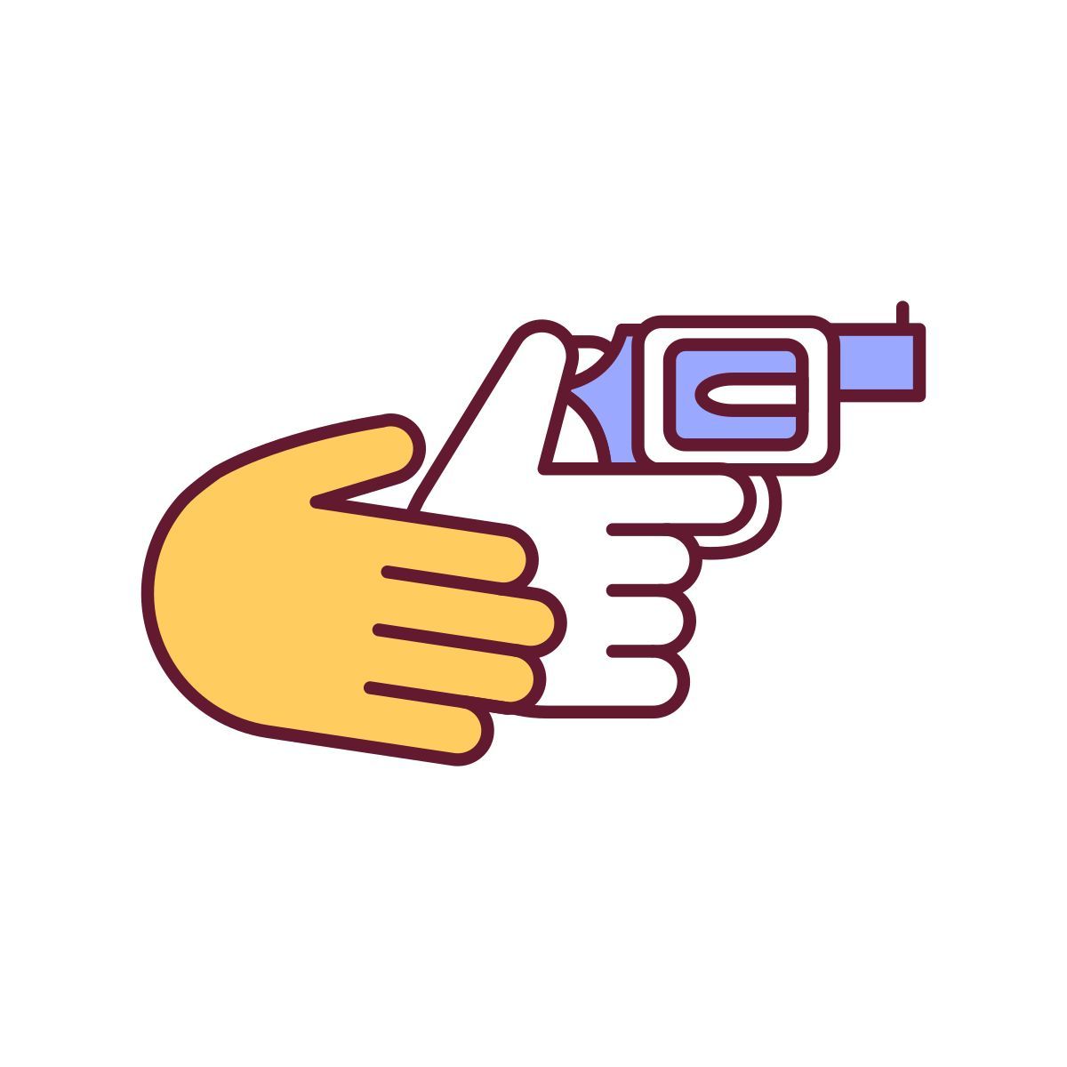 gun handling instruction icon