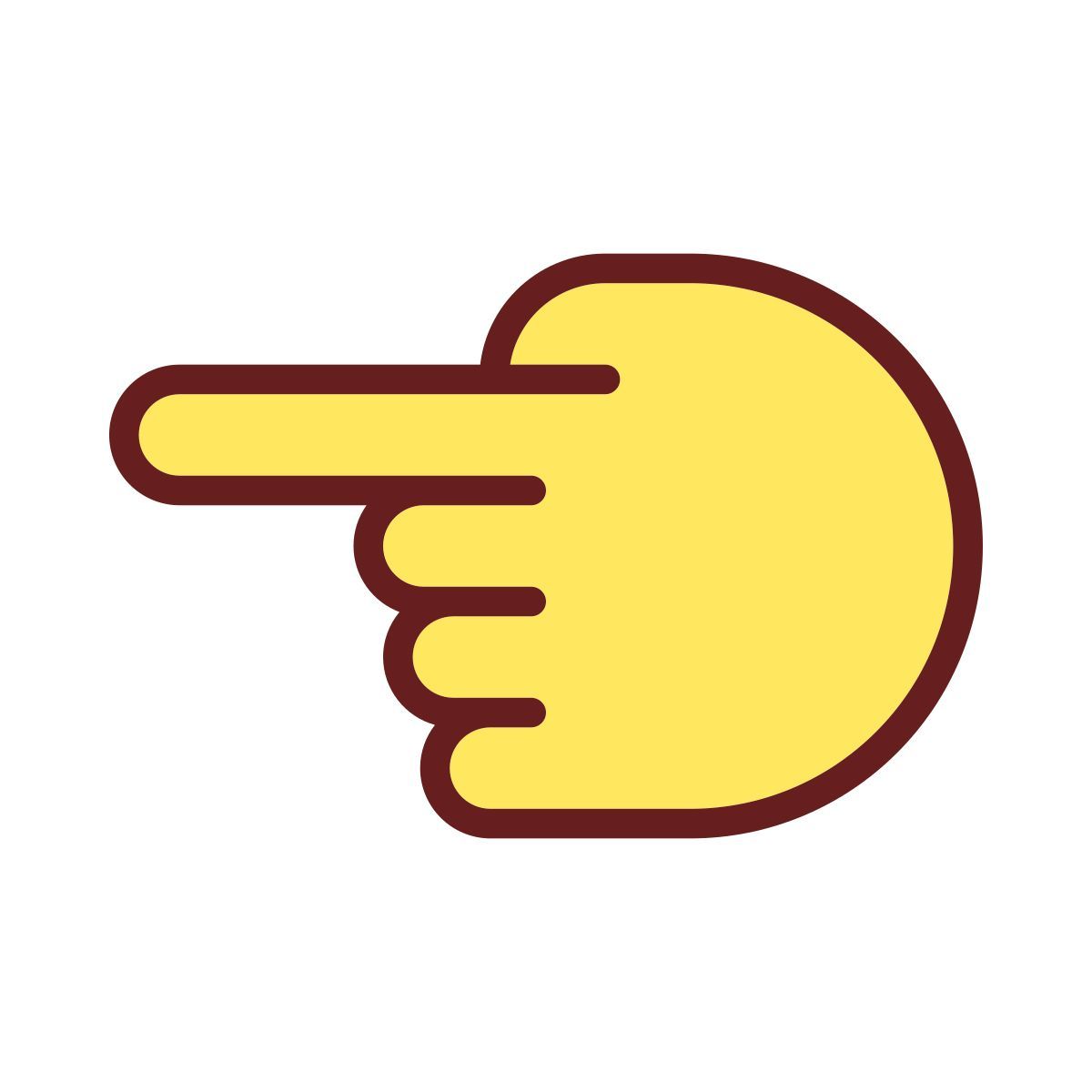 mano che indica da parte icon