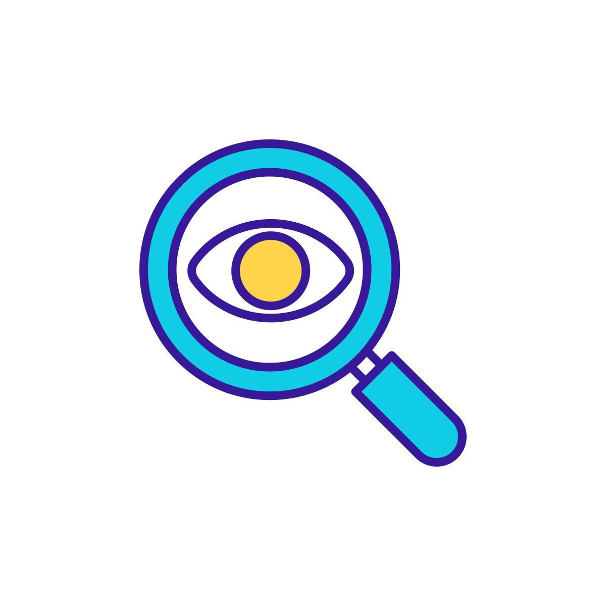 investigation with magnifier icon