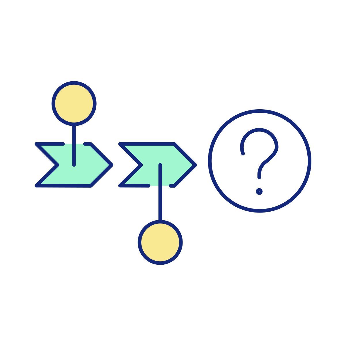 journey map with unknown goal icon