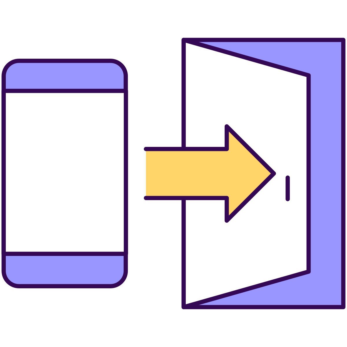 leave mobile phone out of room icon
