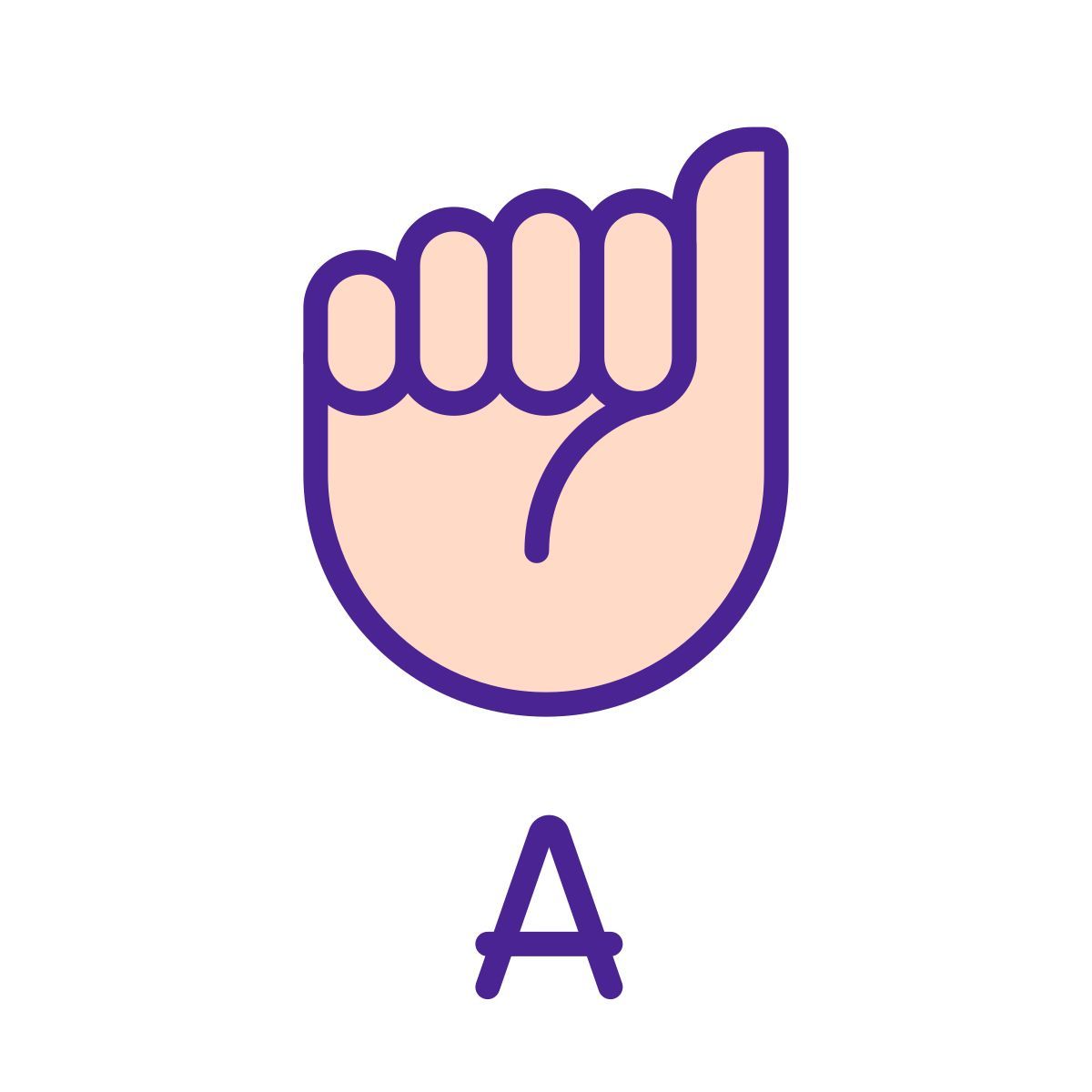 letter a in asl icon