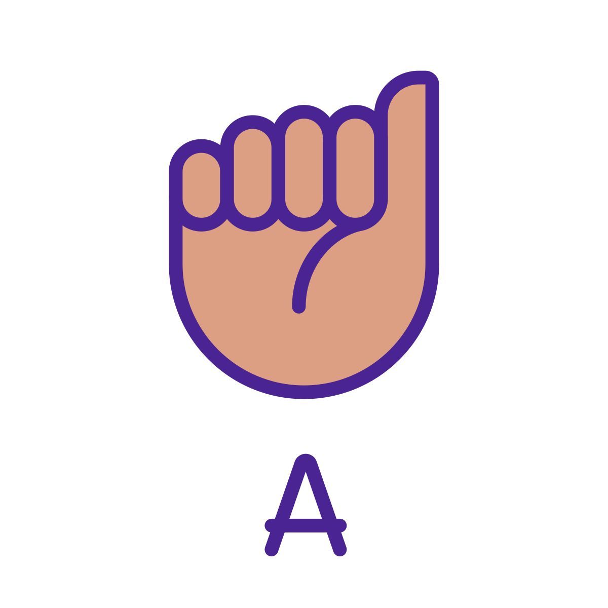 letter a in asl icon