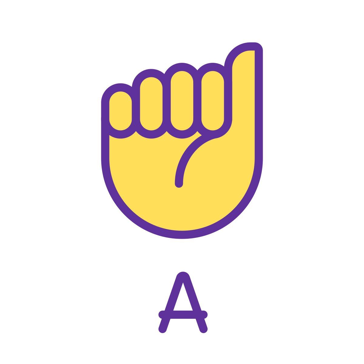 Letter A in ASL icon