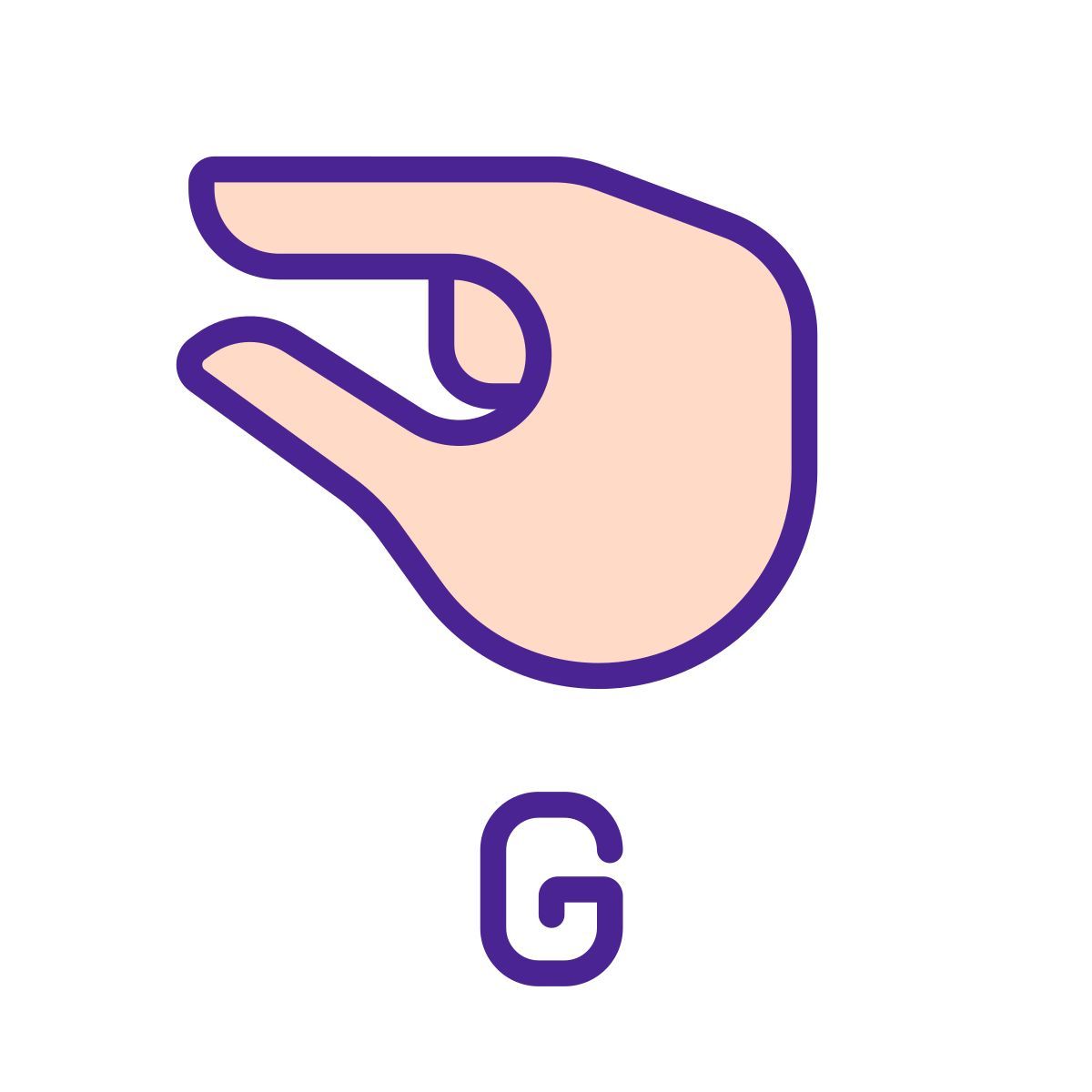 letter g in asl icon
