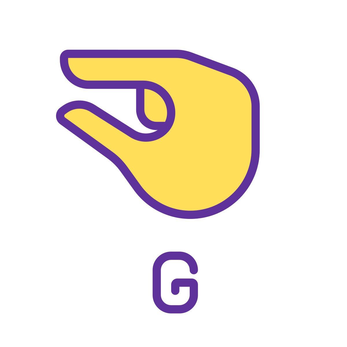 ASL의 문자 G icon