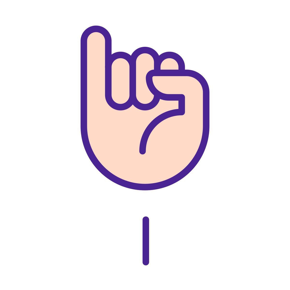ASL로 쓴 글자 I icon