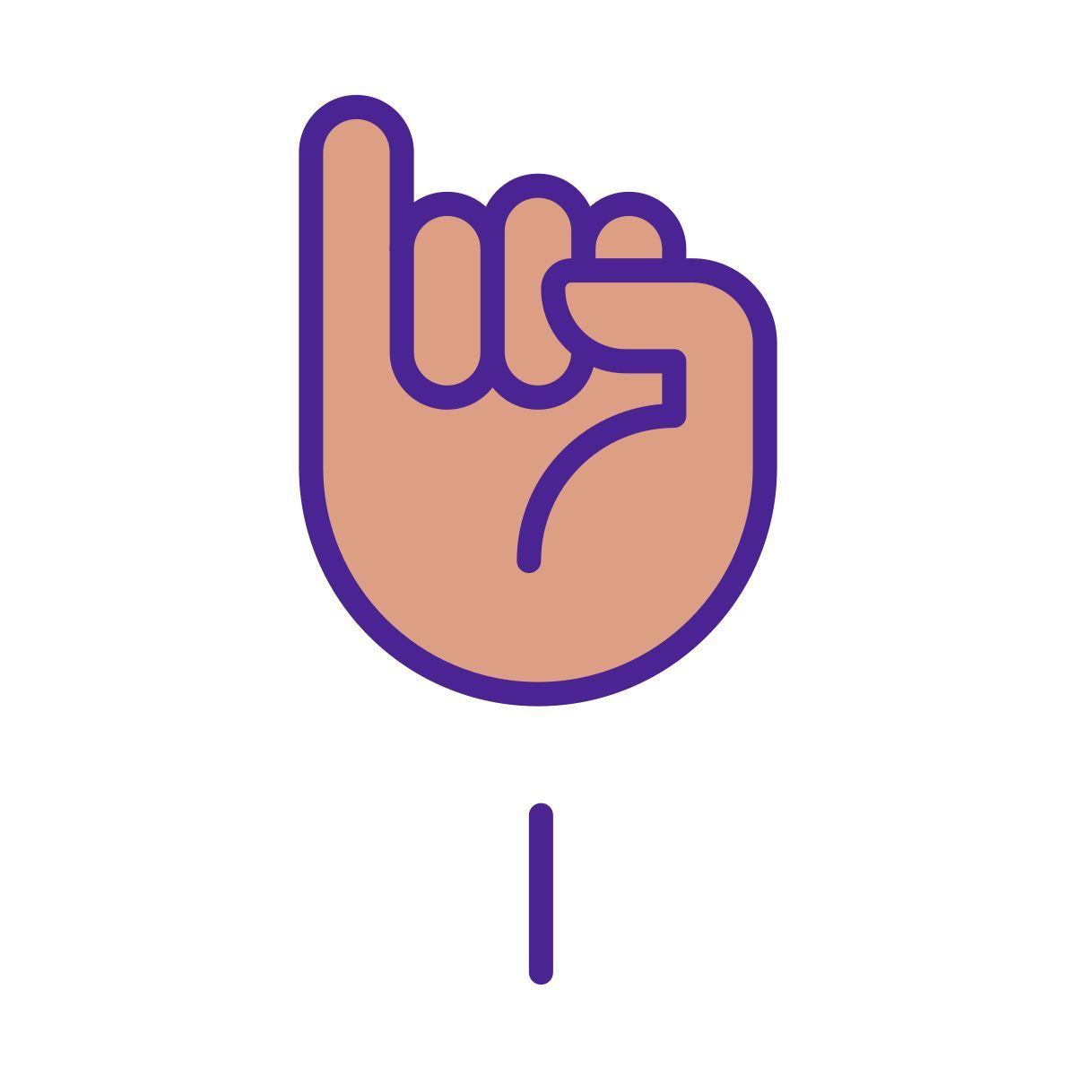 letter i in asl icon