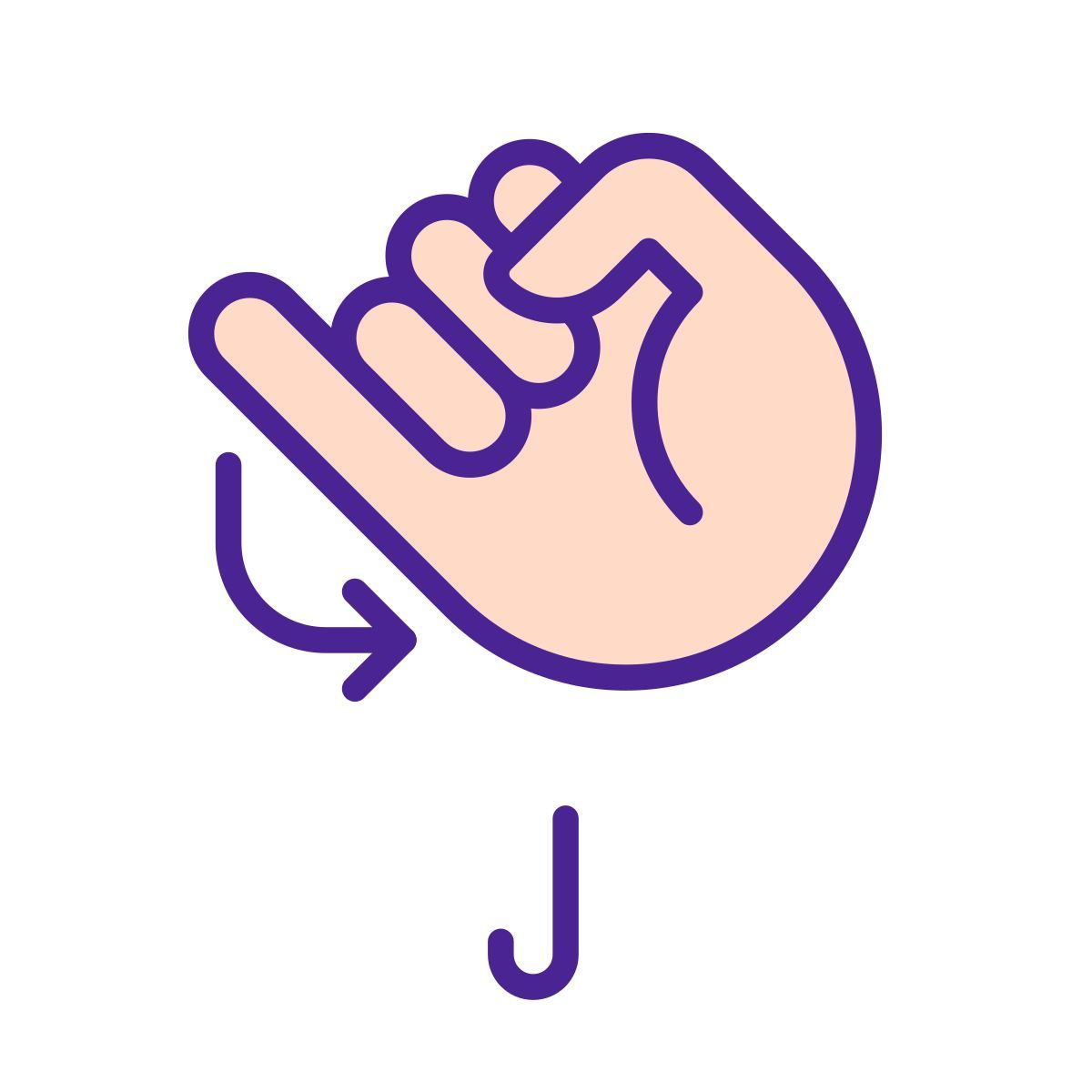 letter j in asl icon