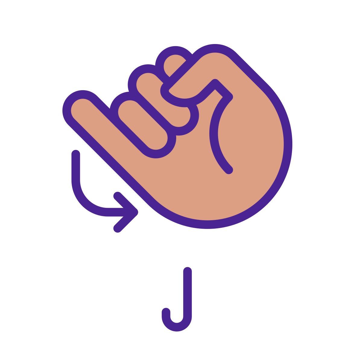 letter j in asl icon