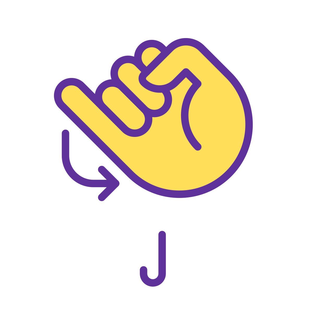 letter j in asl icon
