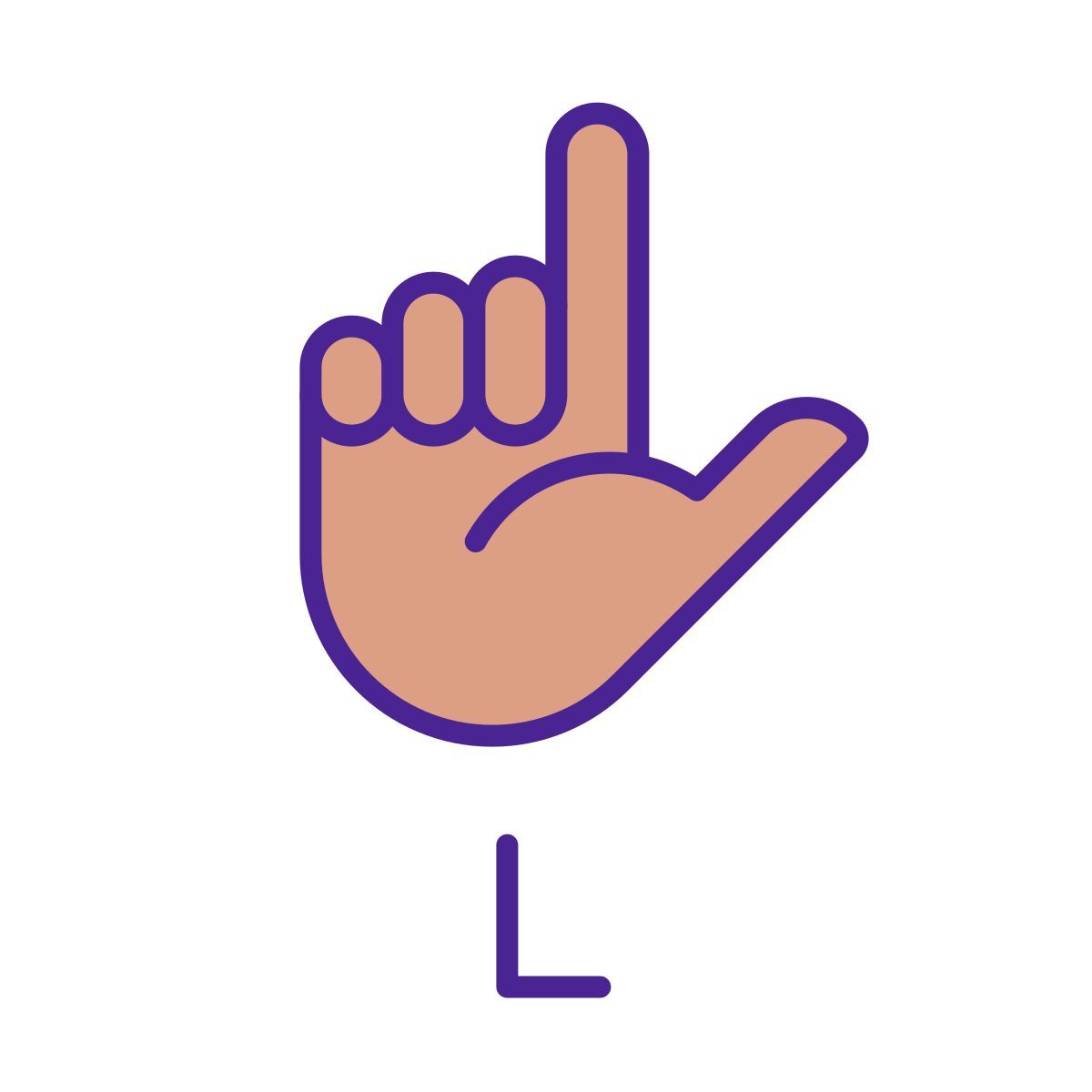 letter l in asl icon