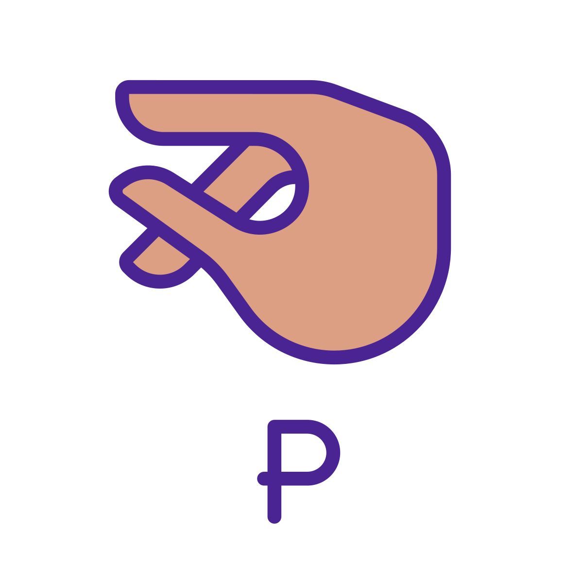 letter p in asl icon