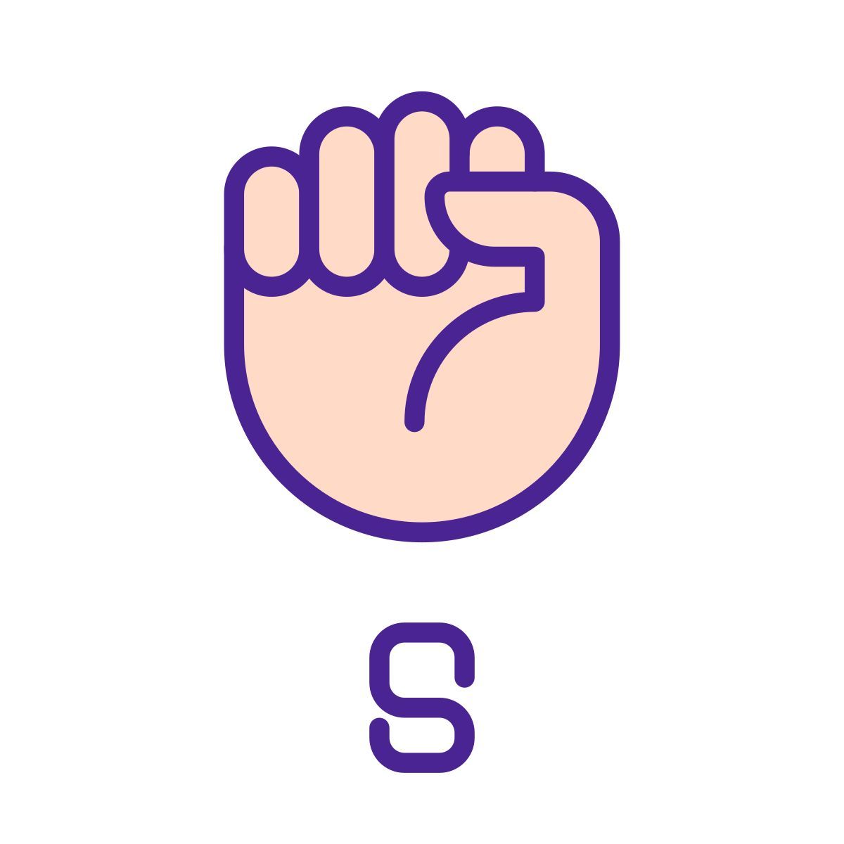 letter s in asl icon