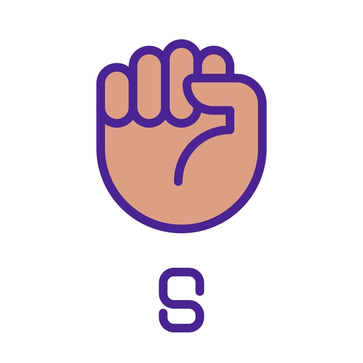 letter s in asl icon