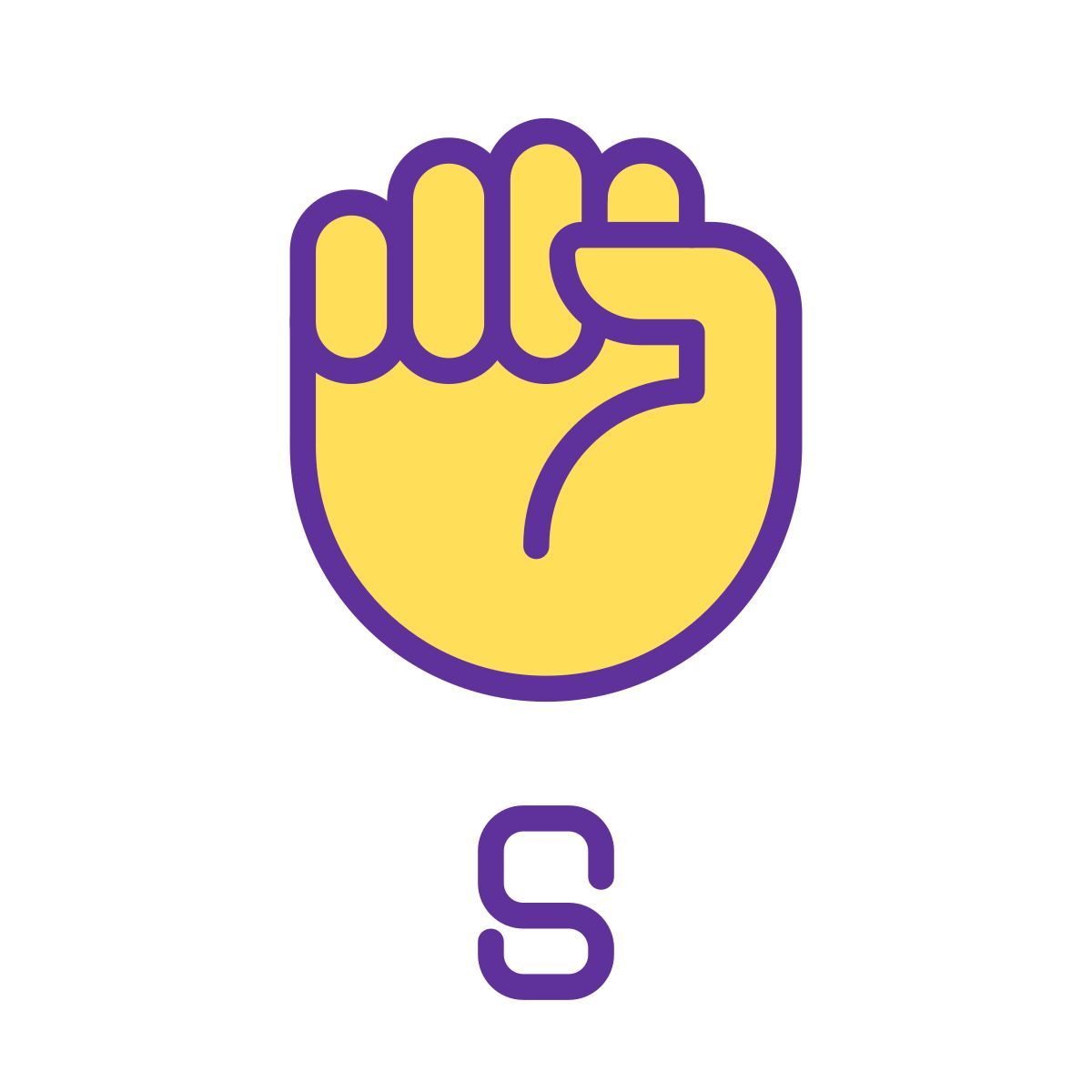 letter s in asl icon