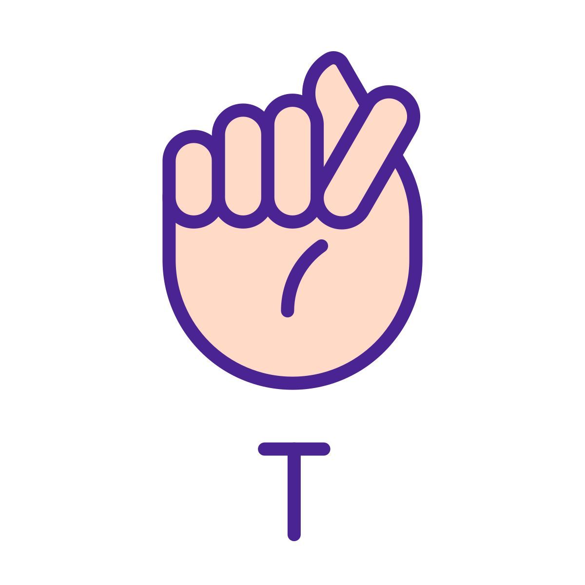 letter t in asl icon