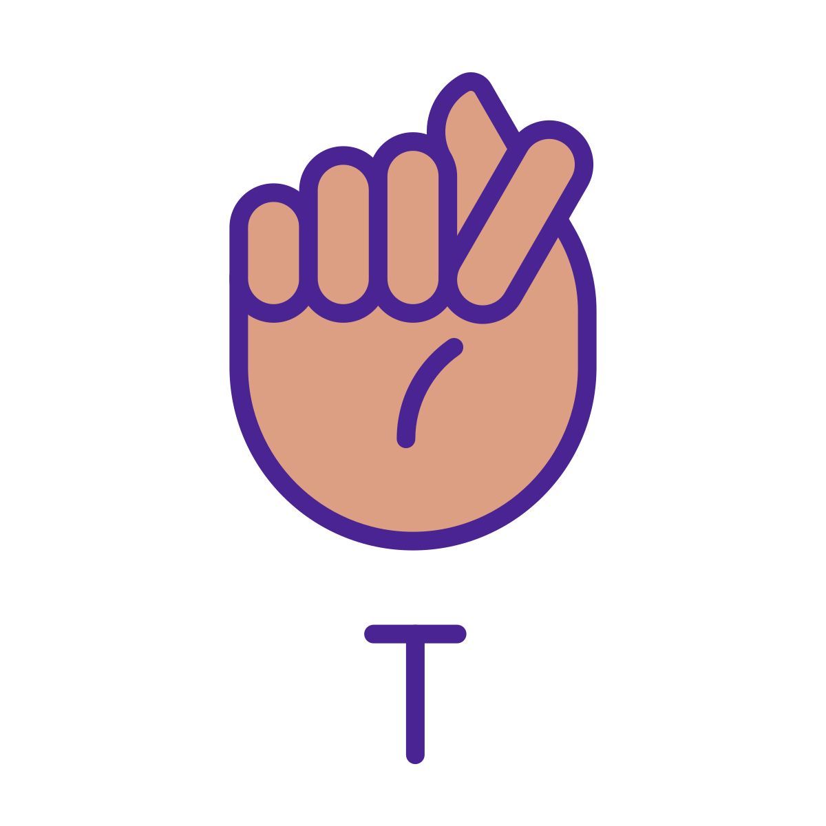 letter t in asl icon