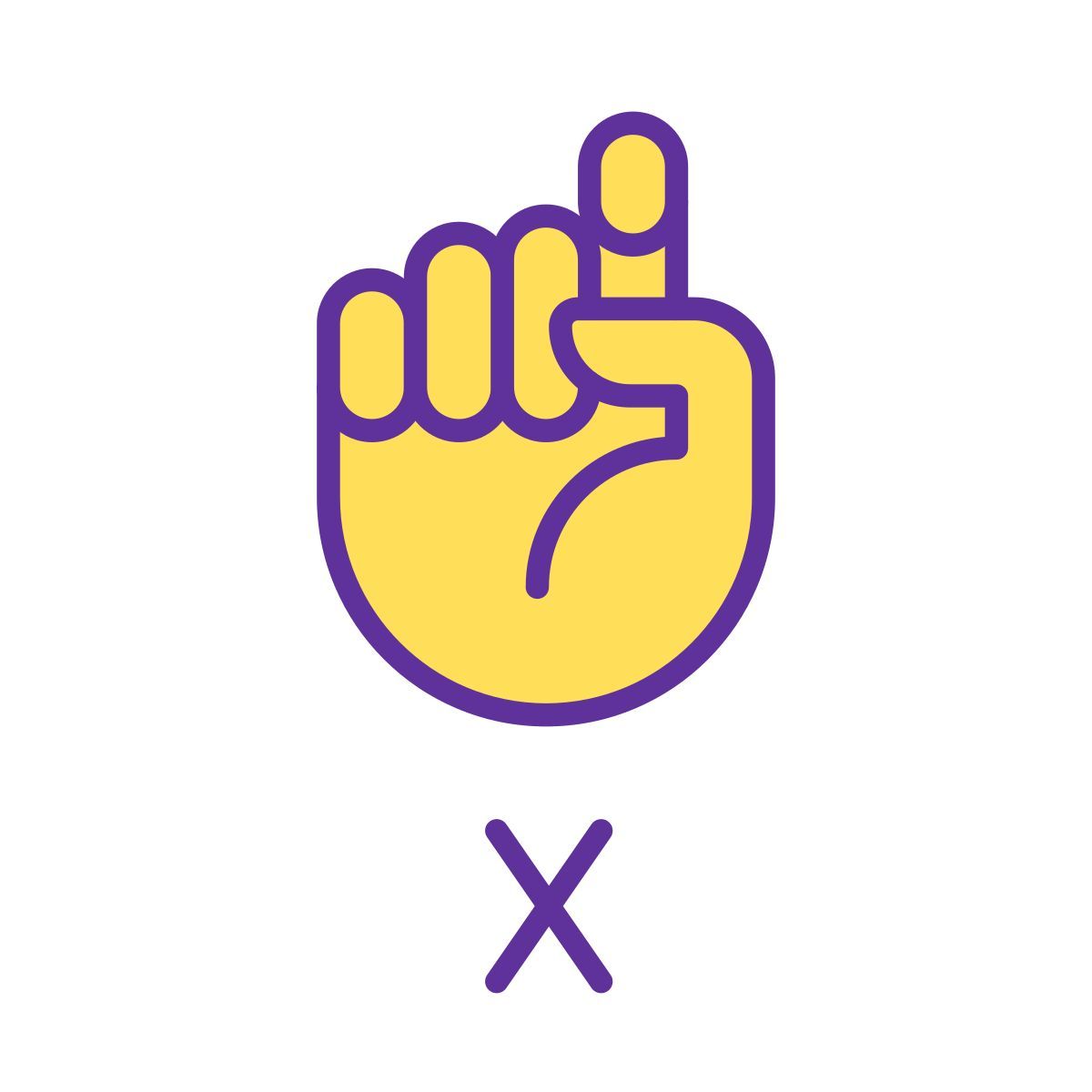 letter x in asl icon