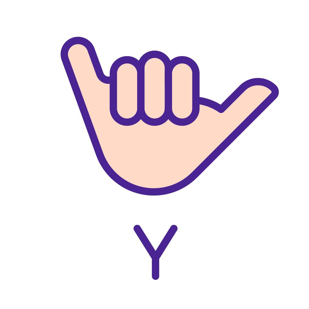 letter y in asl icon