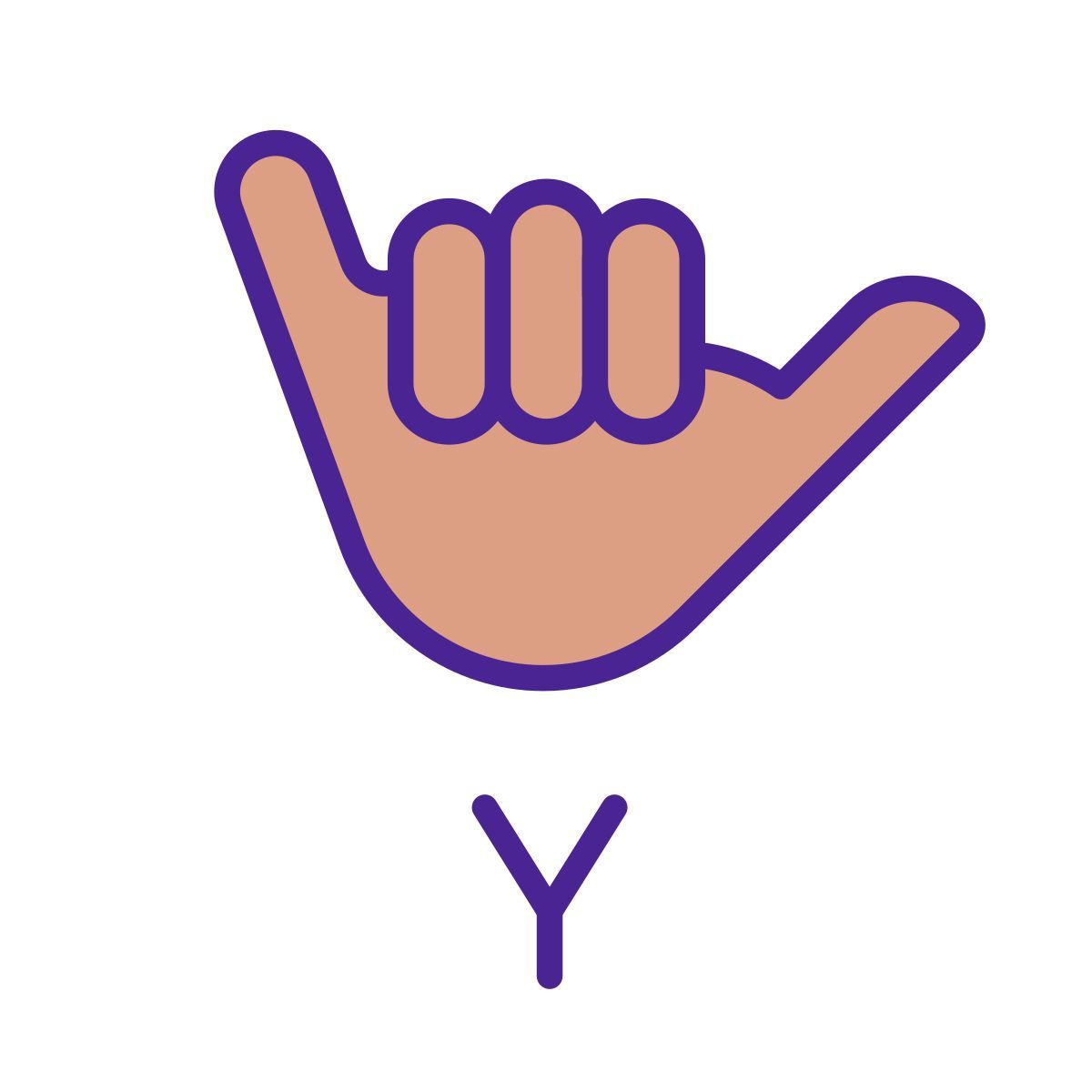 letter y in asl icon
