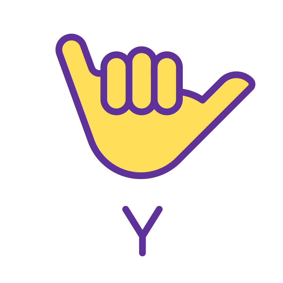 letter y in asl icon