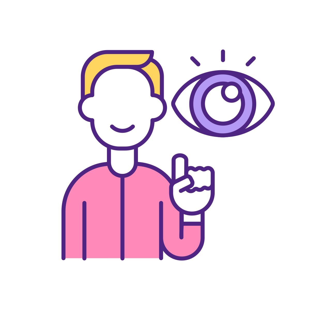 man trying to find partner on dating website icon