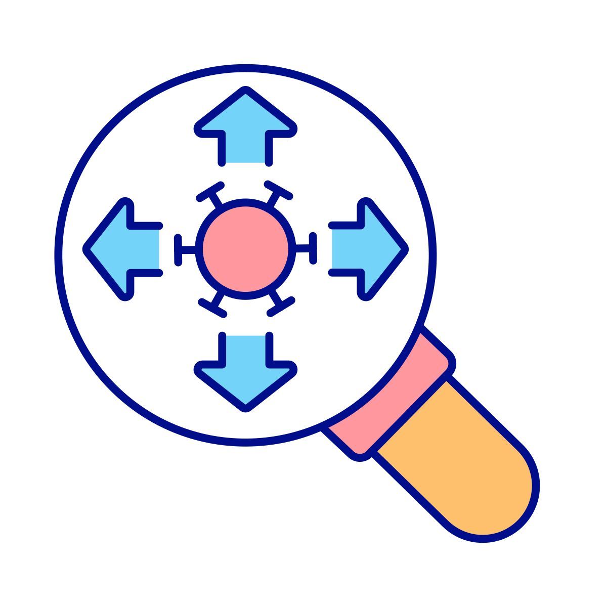 monitor virus spreading icon