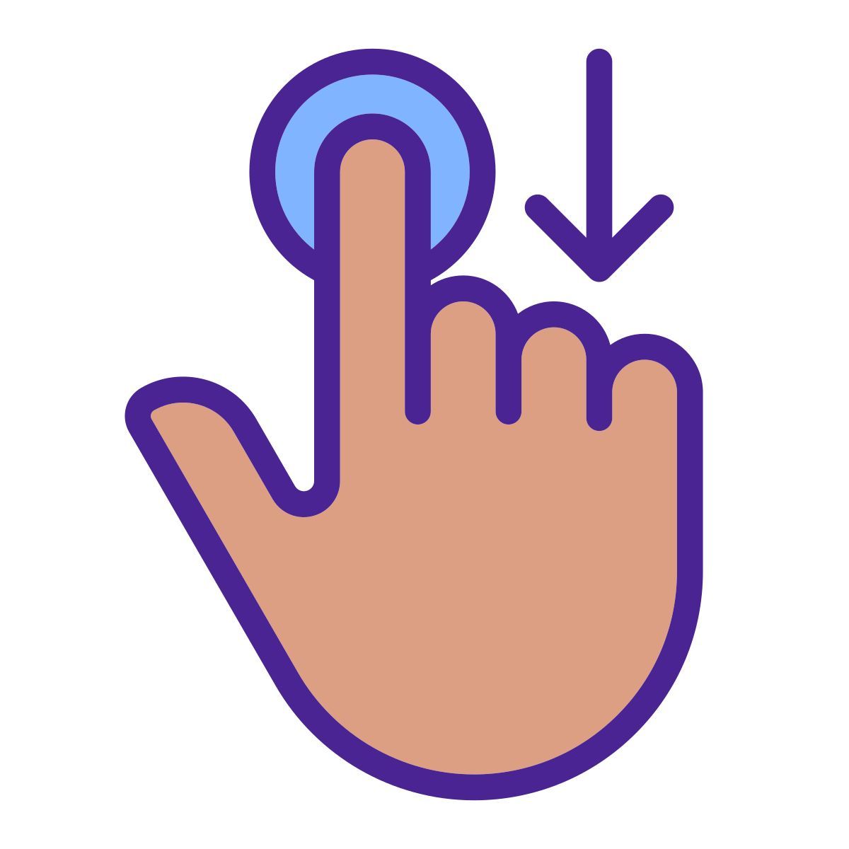 move downwards gesture icon