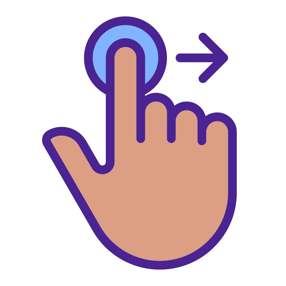 move to right gesture icon