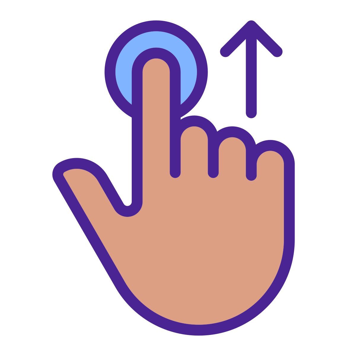 move upwards gesture icon